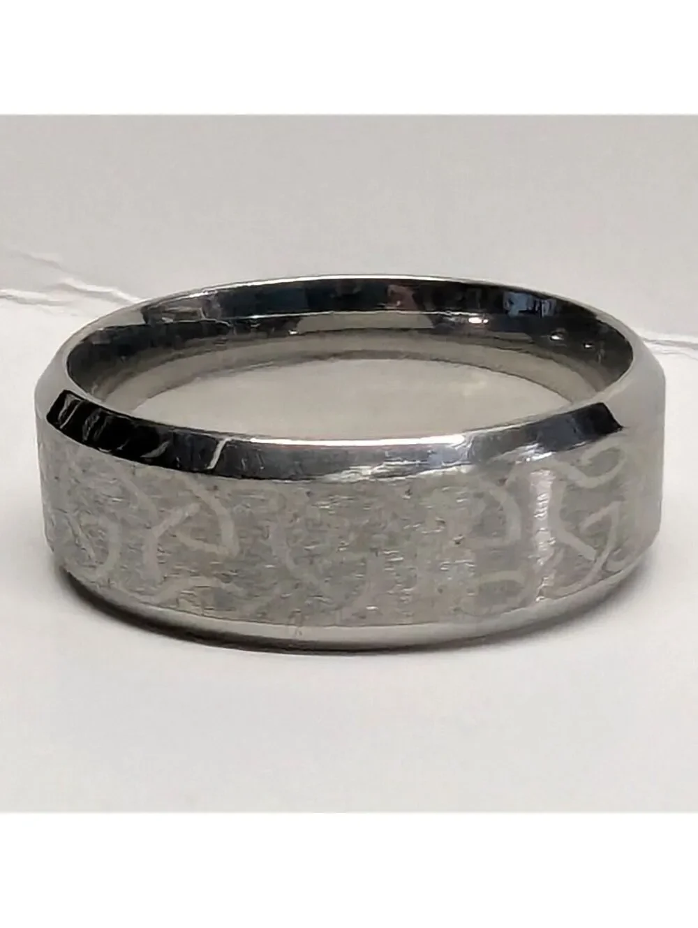 New Irish Celtic Knot Wedding Band Ring Mens Sz 11 Silver Tone Stainless Steel